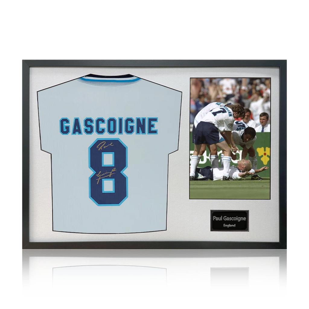 Paul Gascoigne Signed England 96' Shirt Classic Frame