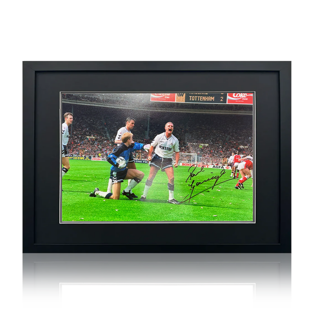 Paul Gascoigne Signed Tottenham Hotspur Image Deluxe Mount Frame