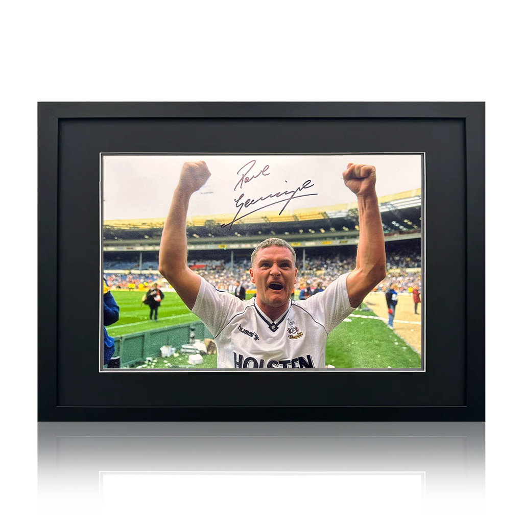 Paul Gascoigne Signed Tottenham Hotspur Image Deluxe Mount Frame