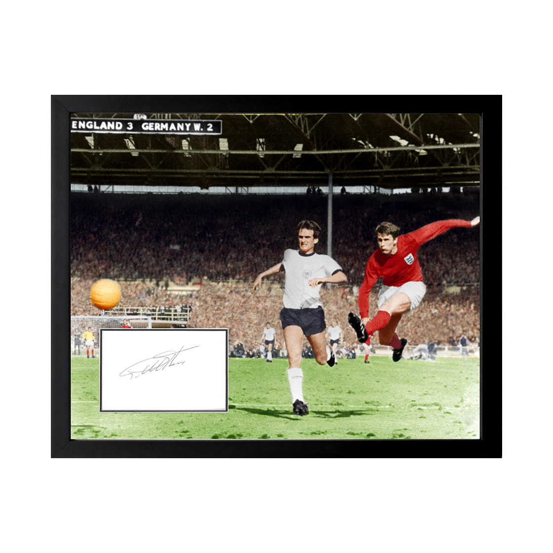 Geoff Hurst Signed England Cut Deluxe Mount Frame