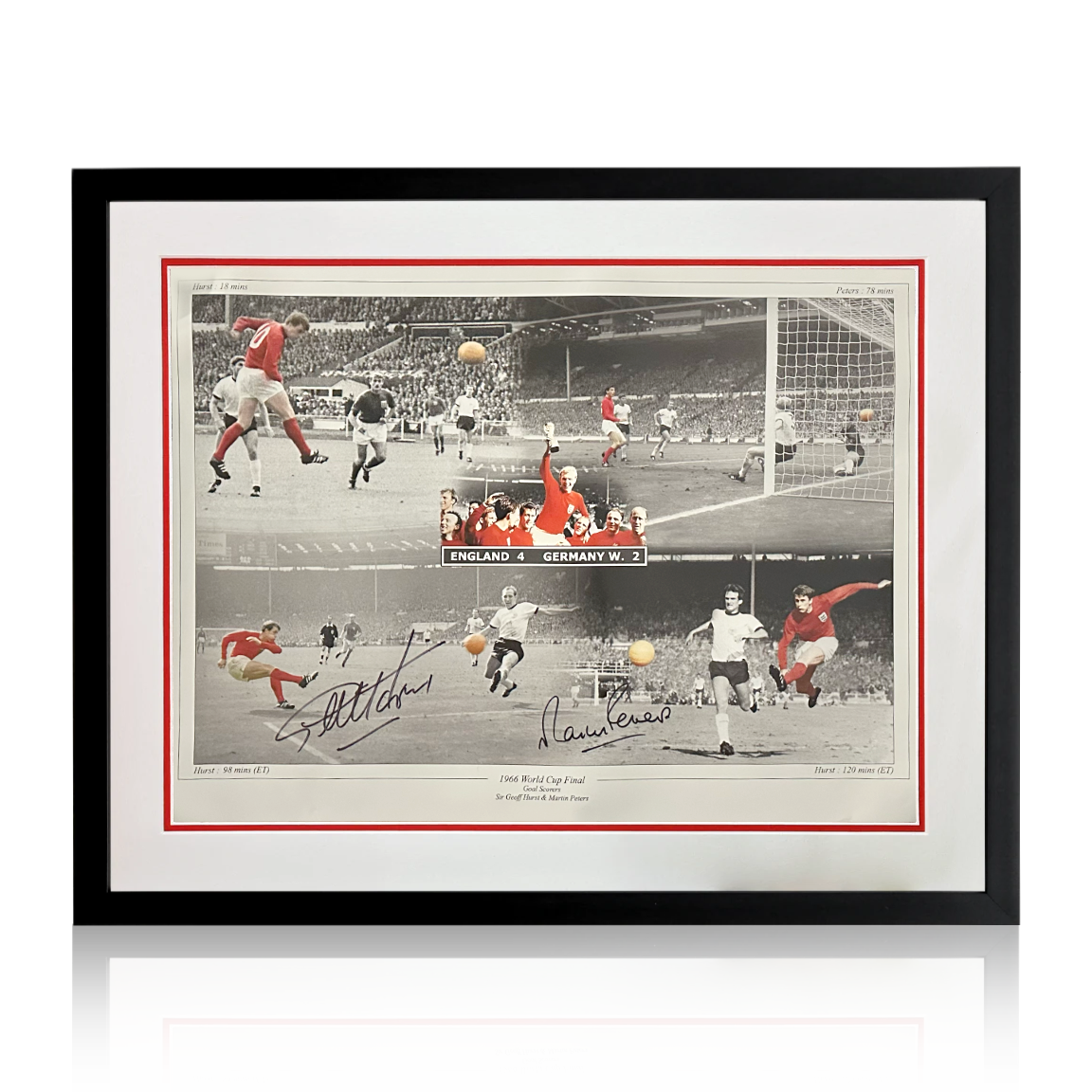 Geoff Hurst & Martin Peters Signed England Deluxe Mount Display