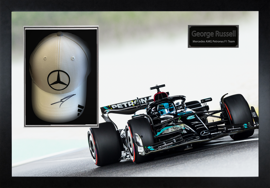 George Russell Signed Mercedes F1 Cap Iconic Frame (ACG Cert)