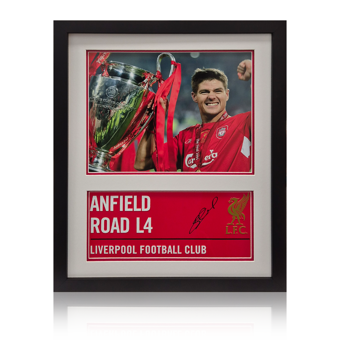 Steven Gerrard Signed Anfield Road Sign Iconic Frame