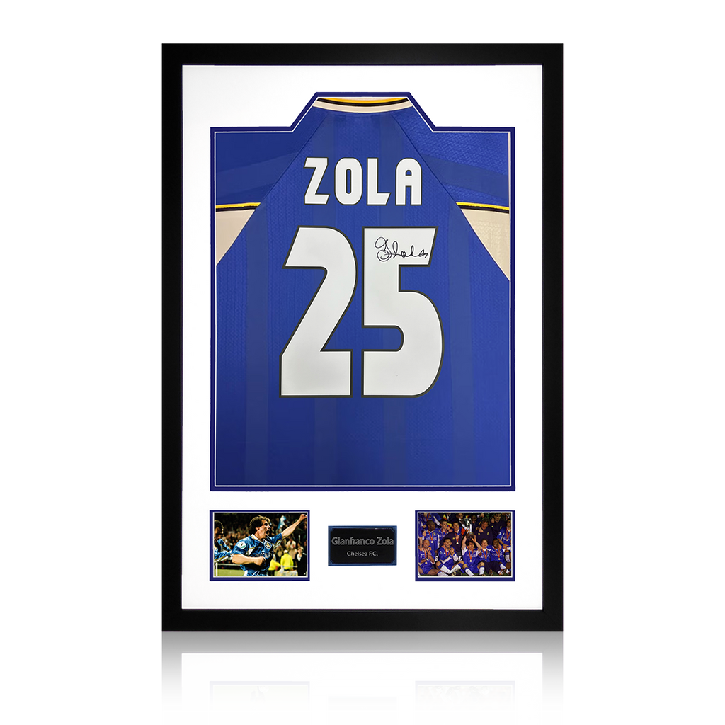 Gianfranco Zola Signed Chelsea Shirt Premium Frame