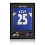 Gianfranco Zola Signed Chelsea Shirt Premium Frame