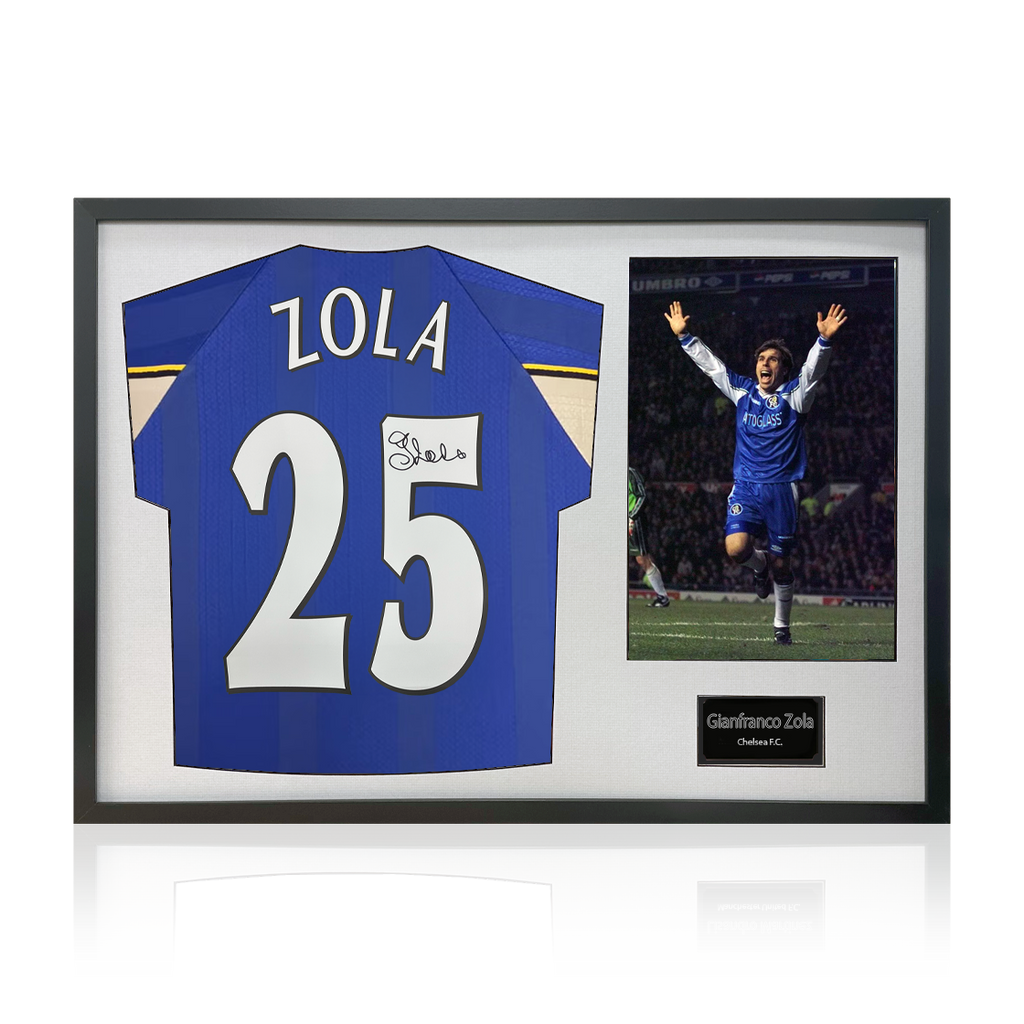 Gianfranco Zola Signed Chelsea Shirt Classic Frame