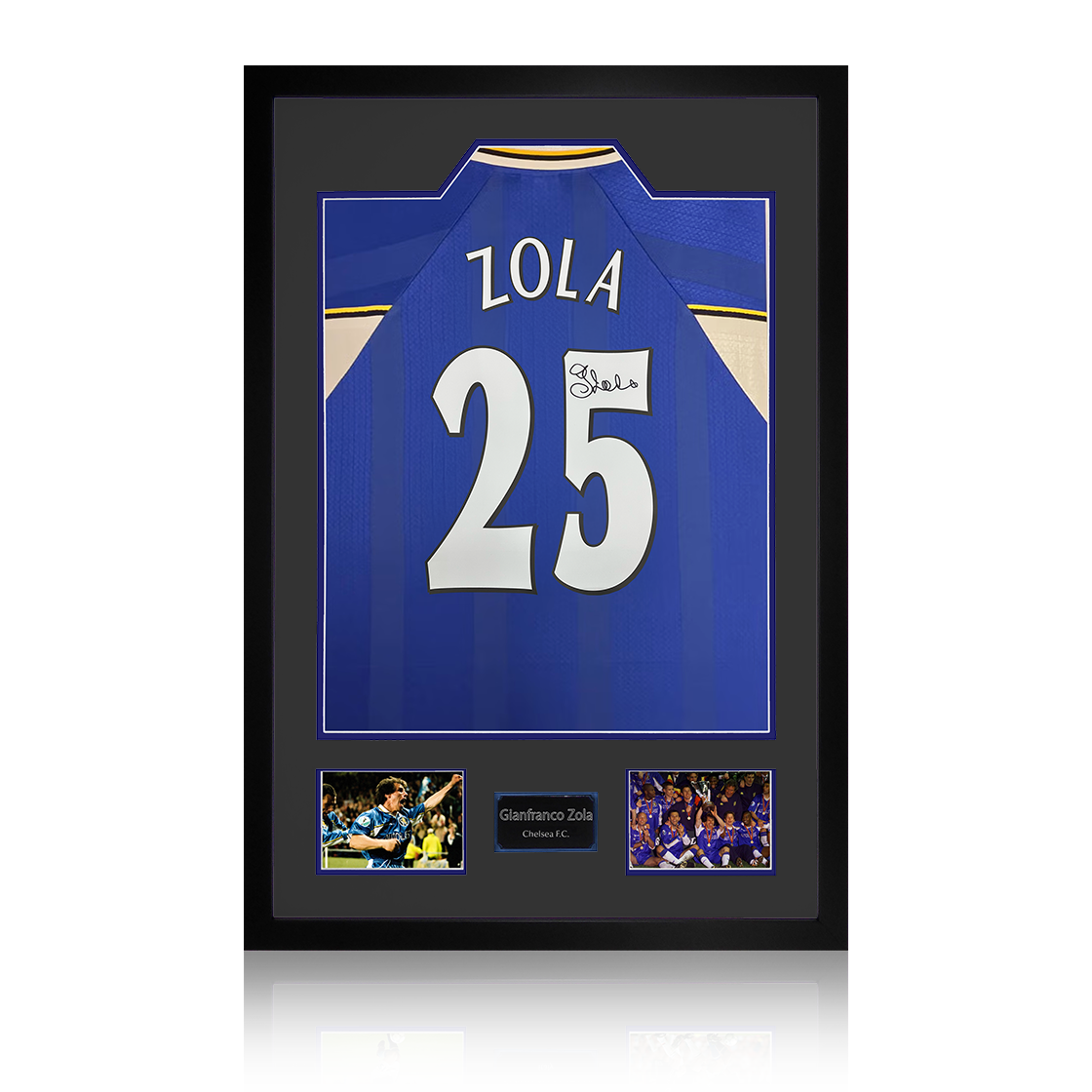 Gianfranco Zola Signed Chelsea Shirt Premium Frame