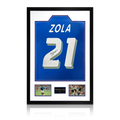 Gianfranco Zola Signed Italy Shirt Premium Frame