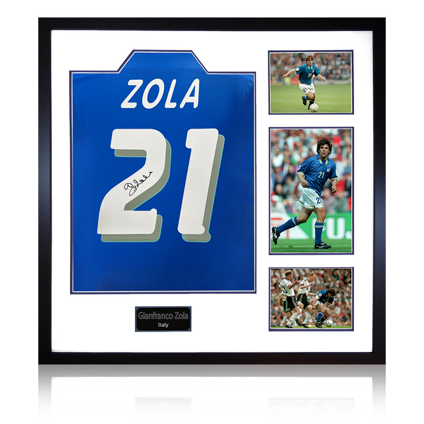 Gianfranco Zola Signed Italy Shirt Elite Frame – The Fan Cave