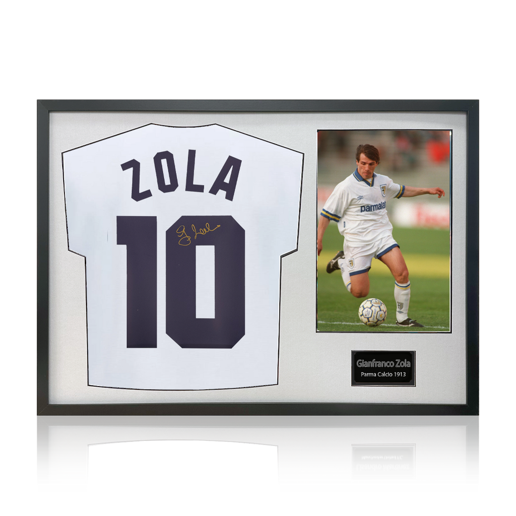 Gianfranco Zola Signed Parma Calcio 1913 Shirt Classic Frame