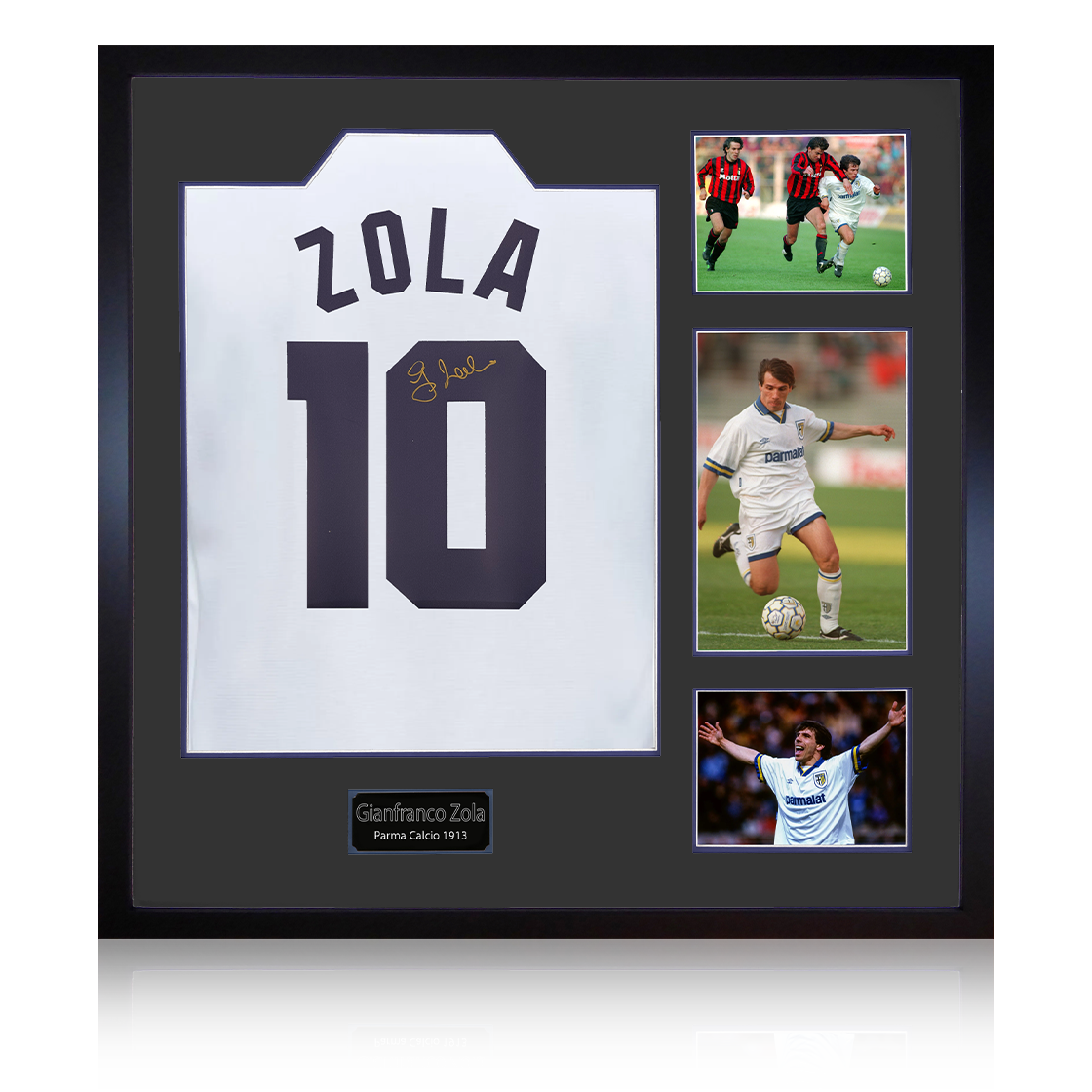 Gianfranco Zola Signed Parma Calcio 1913 Shirt Elite Frame