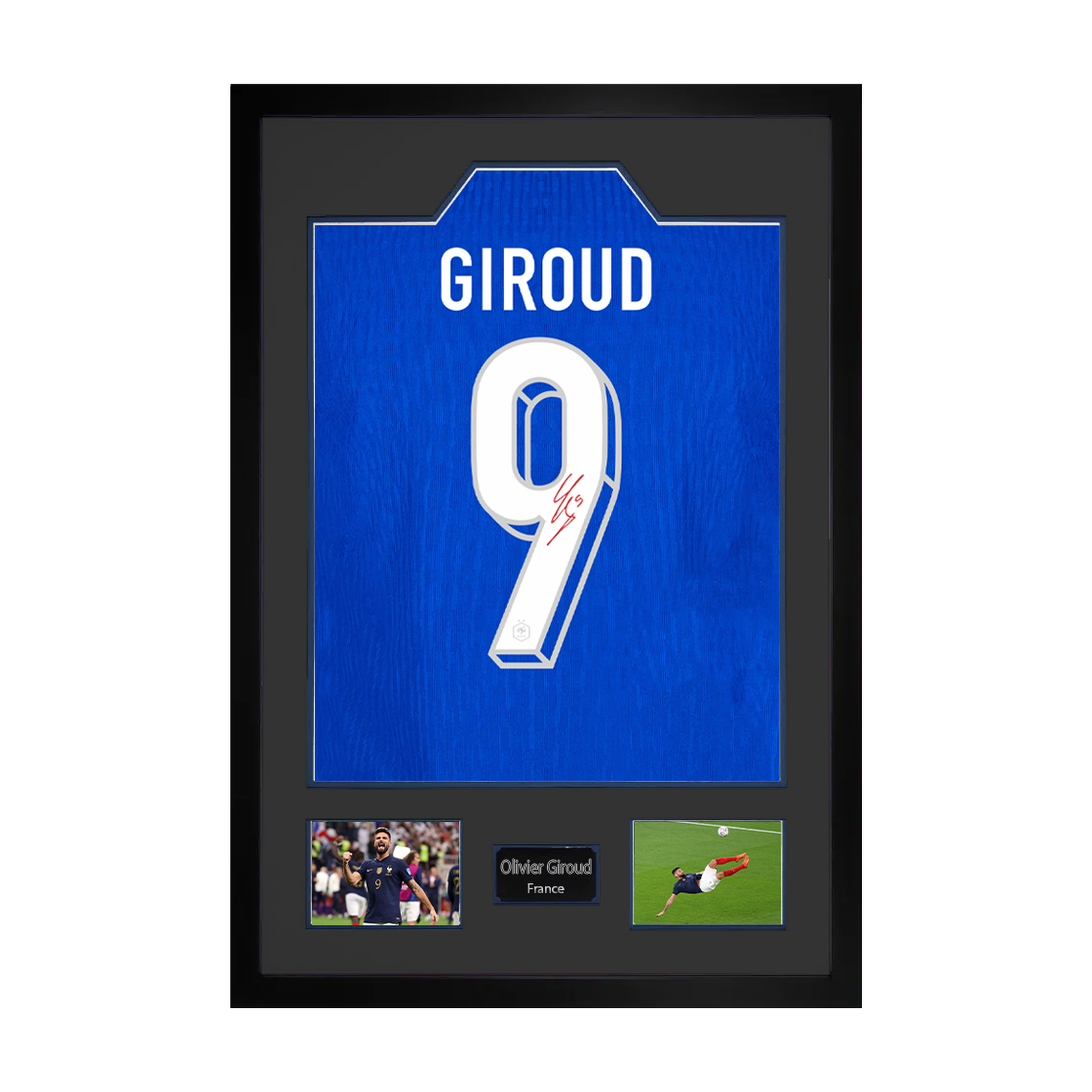Olivier Giroud Signed France Shirt Premium Frame