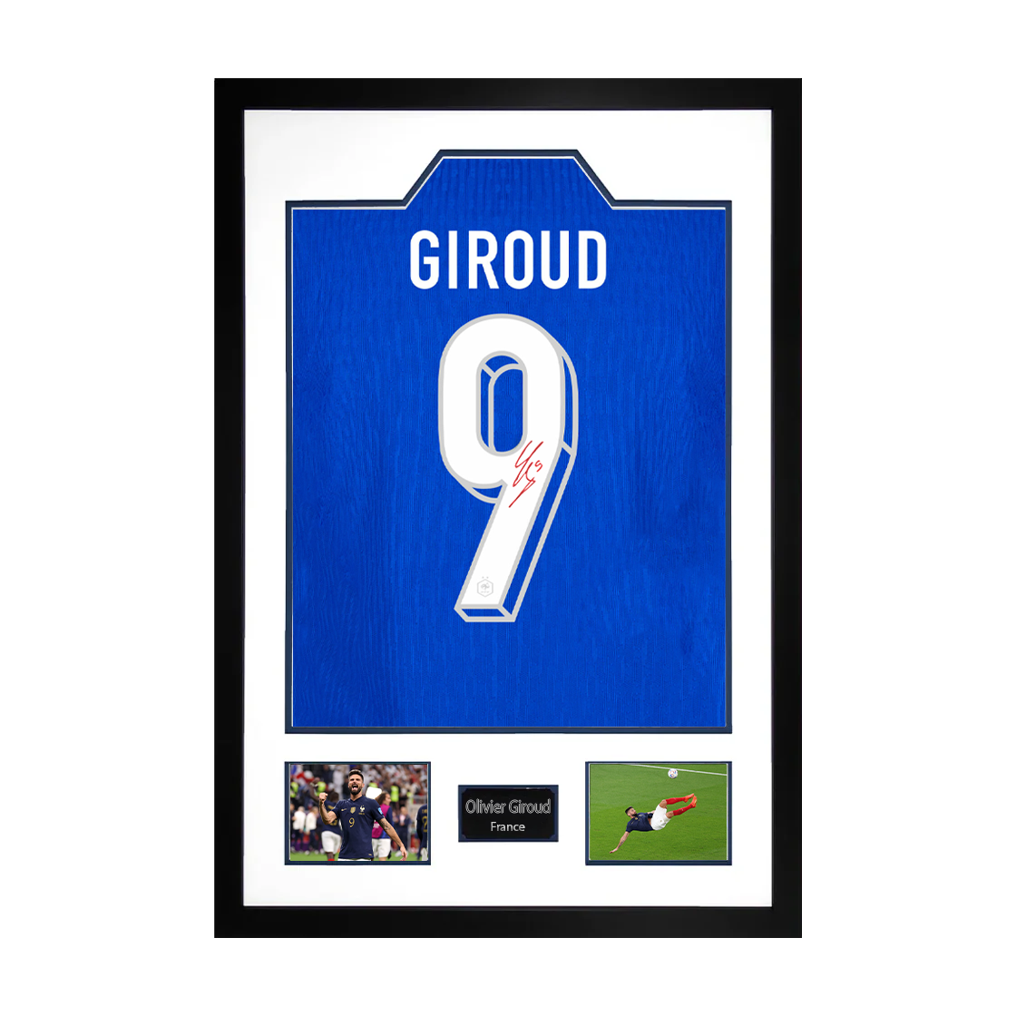 Olivier Giroud Signed France Shirt Premium Frame
