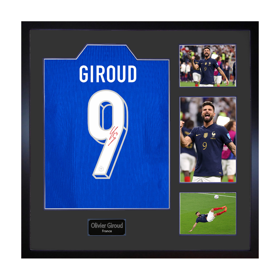 Olivier Giroud Signed France Shirt Elite Frame