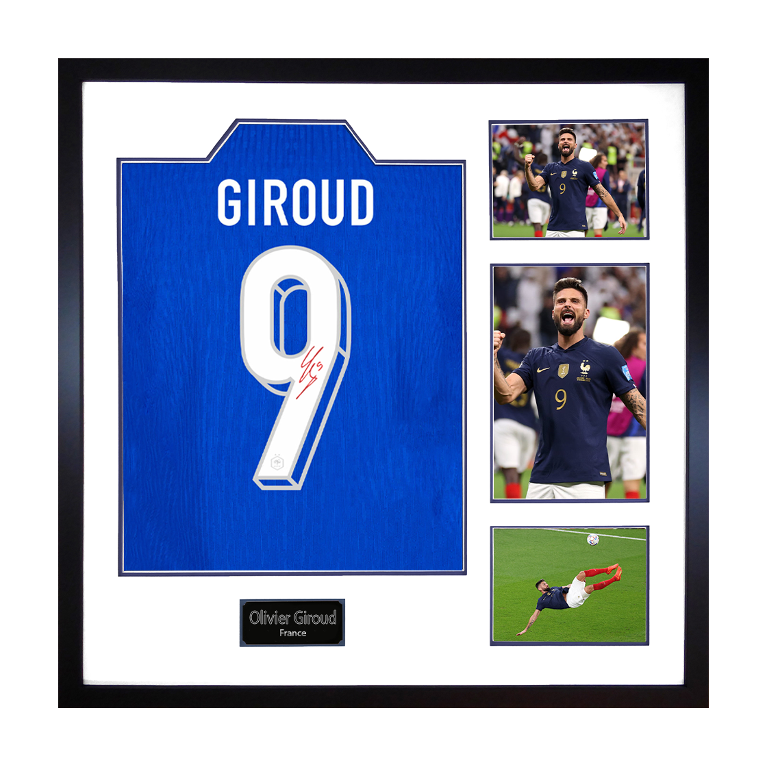 Olivier Giroud Signed France Shirt Elite Frame