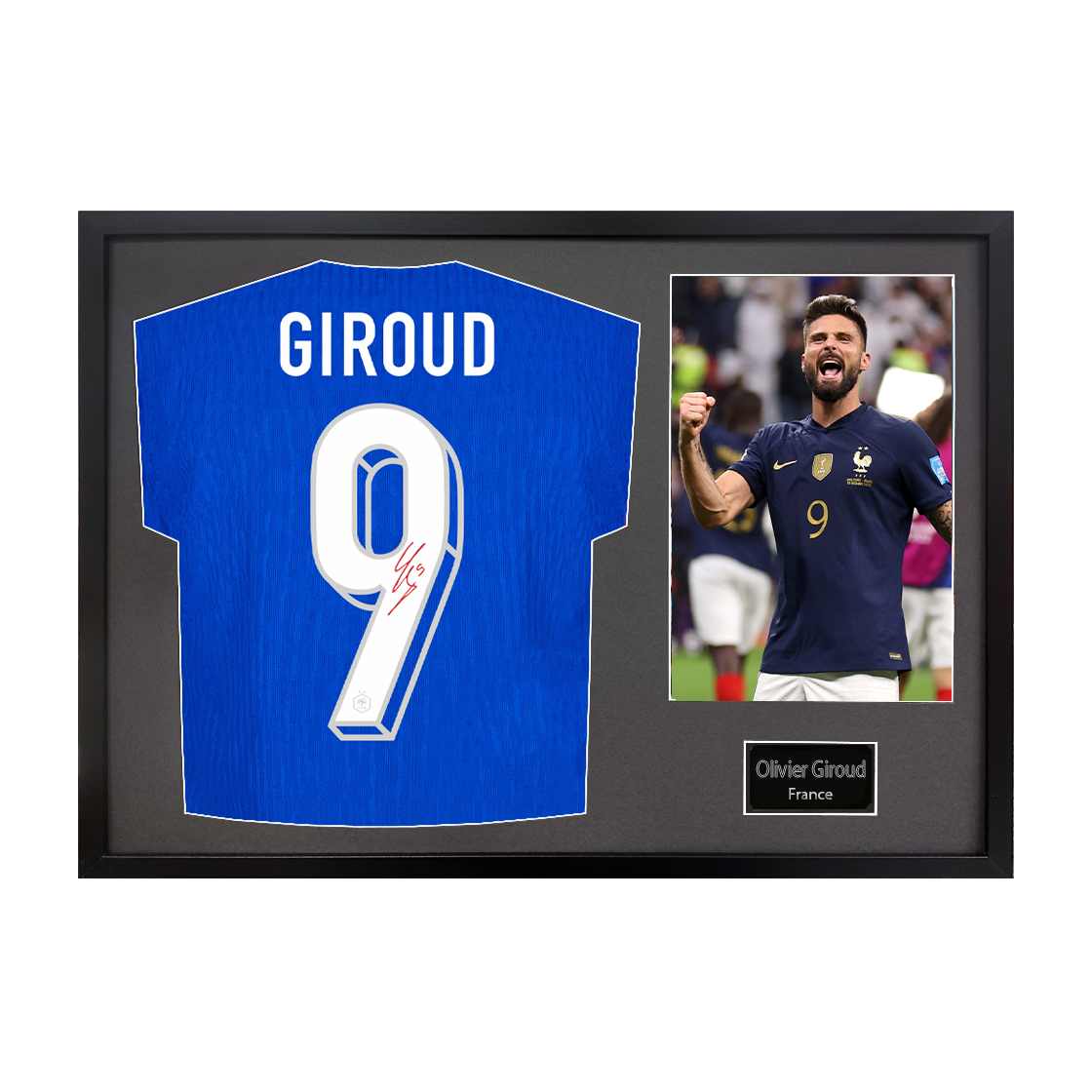 Olivier Giroud Signed France Shirt Classic Frame