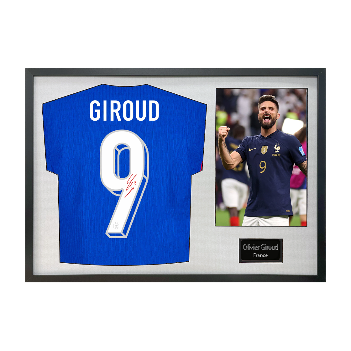 Olivier Giroud Signed France Shirt Classic Frame