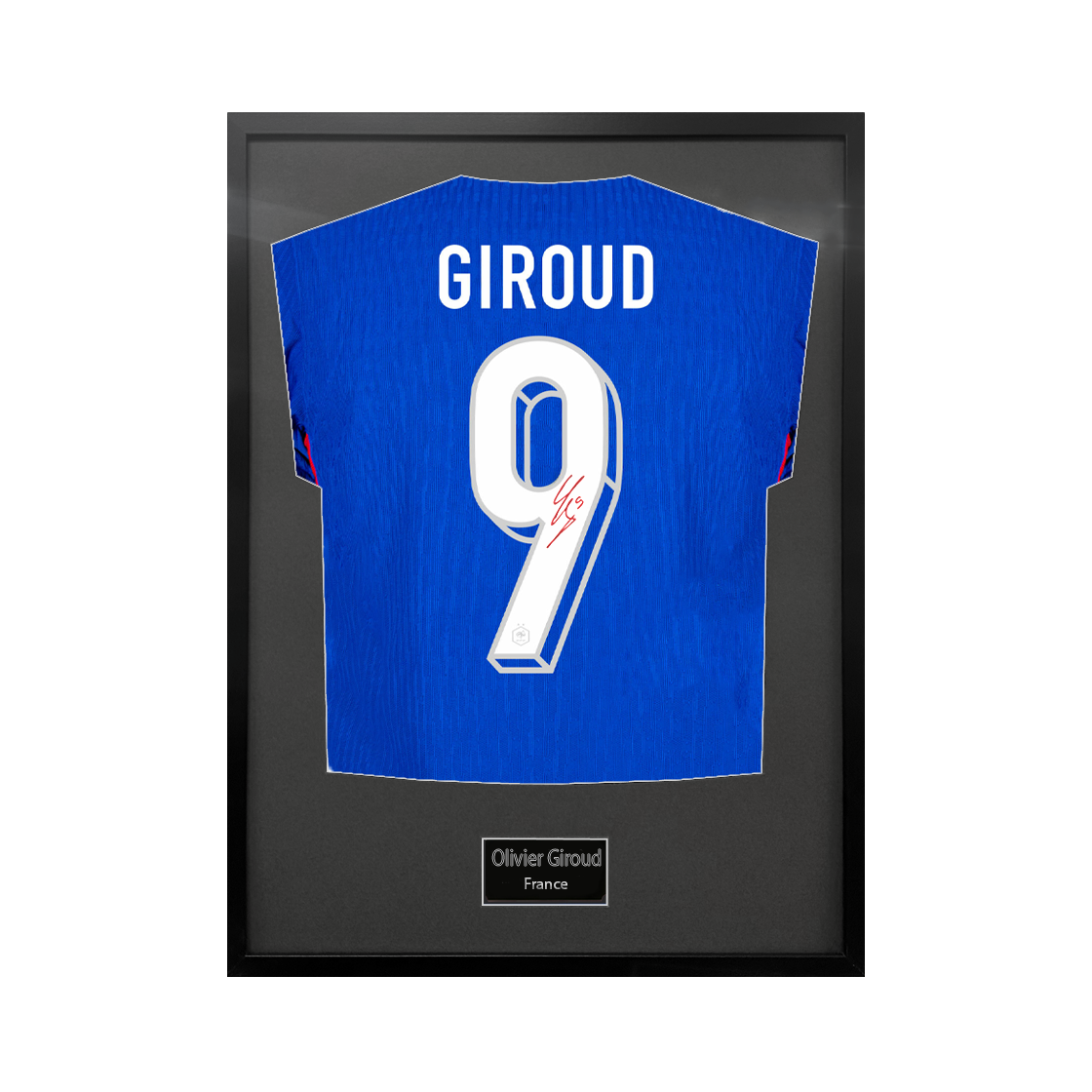 Olivier Giroud Signed France Shirt Standard Frame