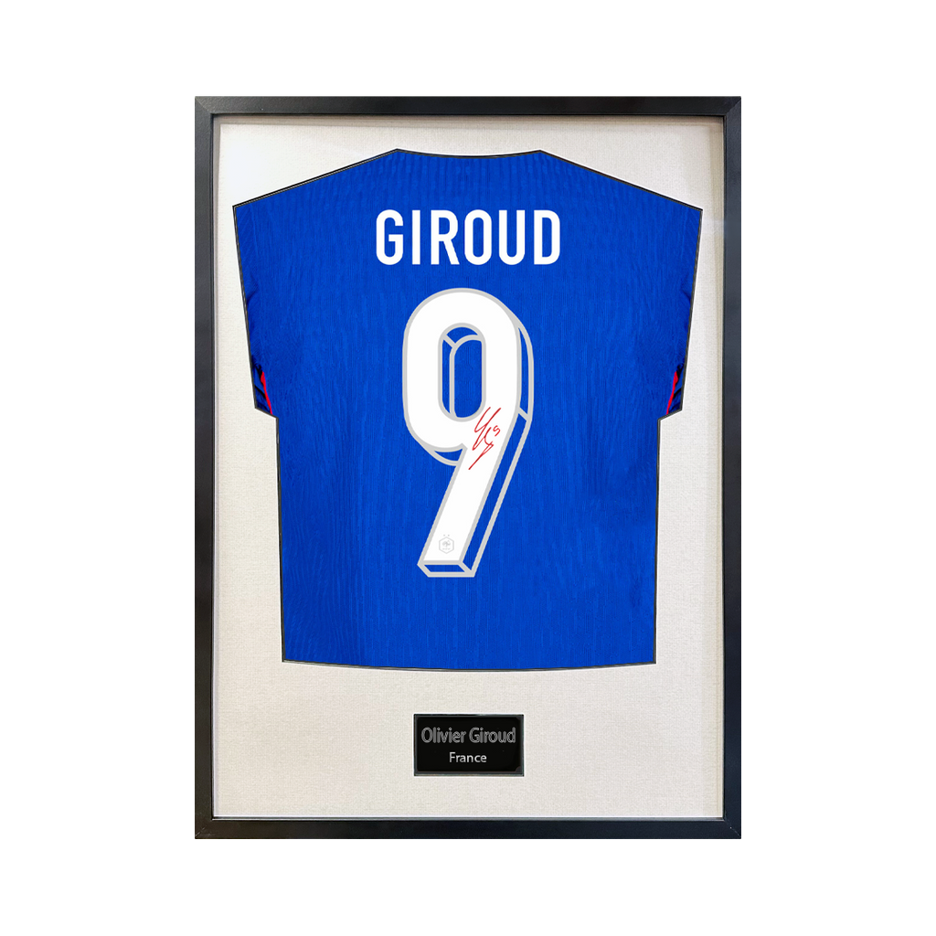 Olivier Giroud Signed France Shirt Standard Frame