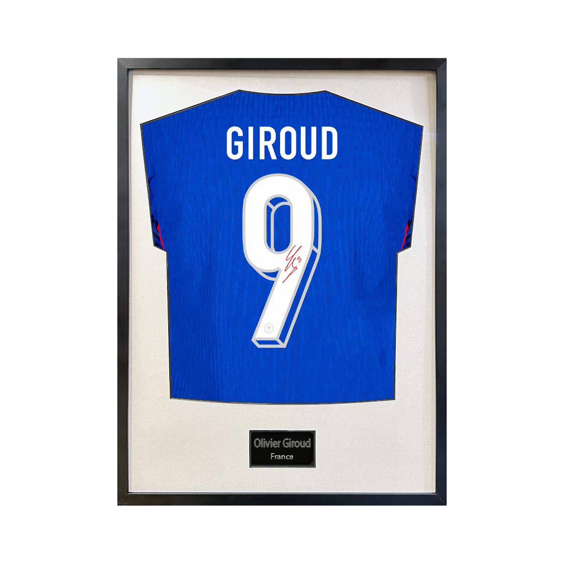 Olivier Giroud Signed France Shirt Standard Frame