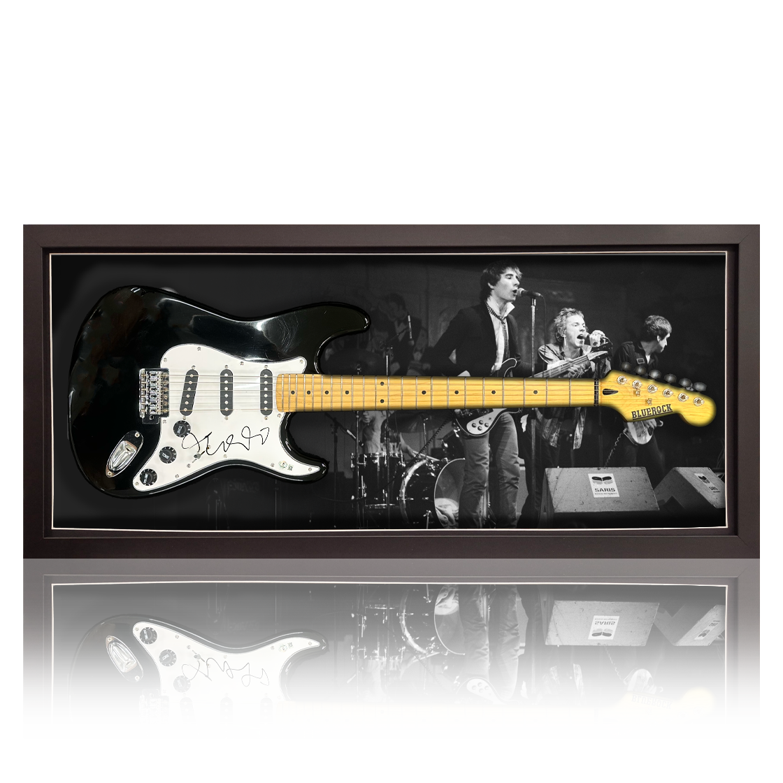 Glen Matlock Signed Sex Pistols Guitar Frame (Beckett)
