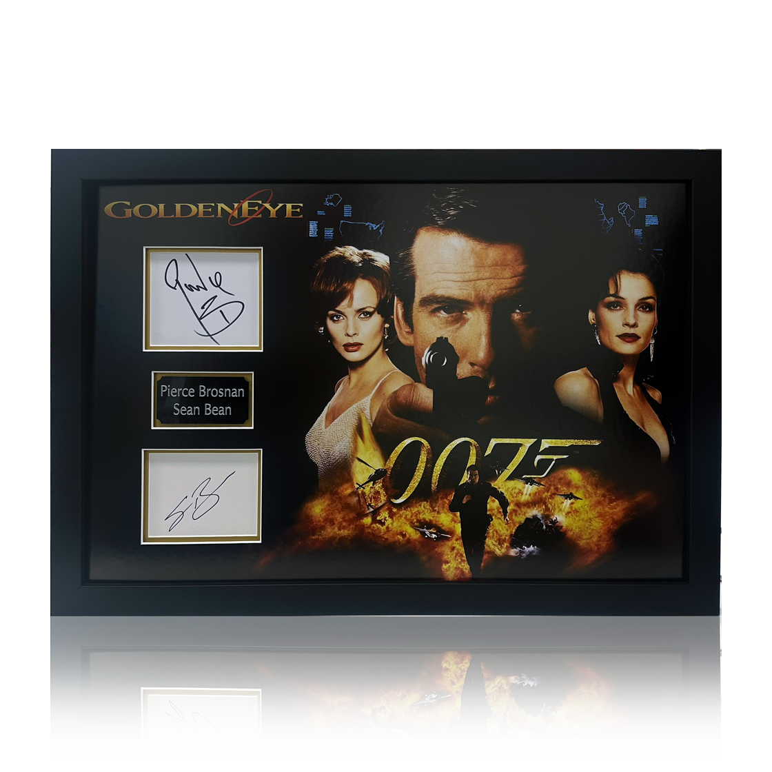Pierce Brosnan and Sean Bean Signed GoldenEye Iconic Frame (ACOA & AFTAL Authentication)