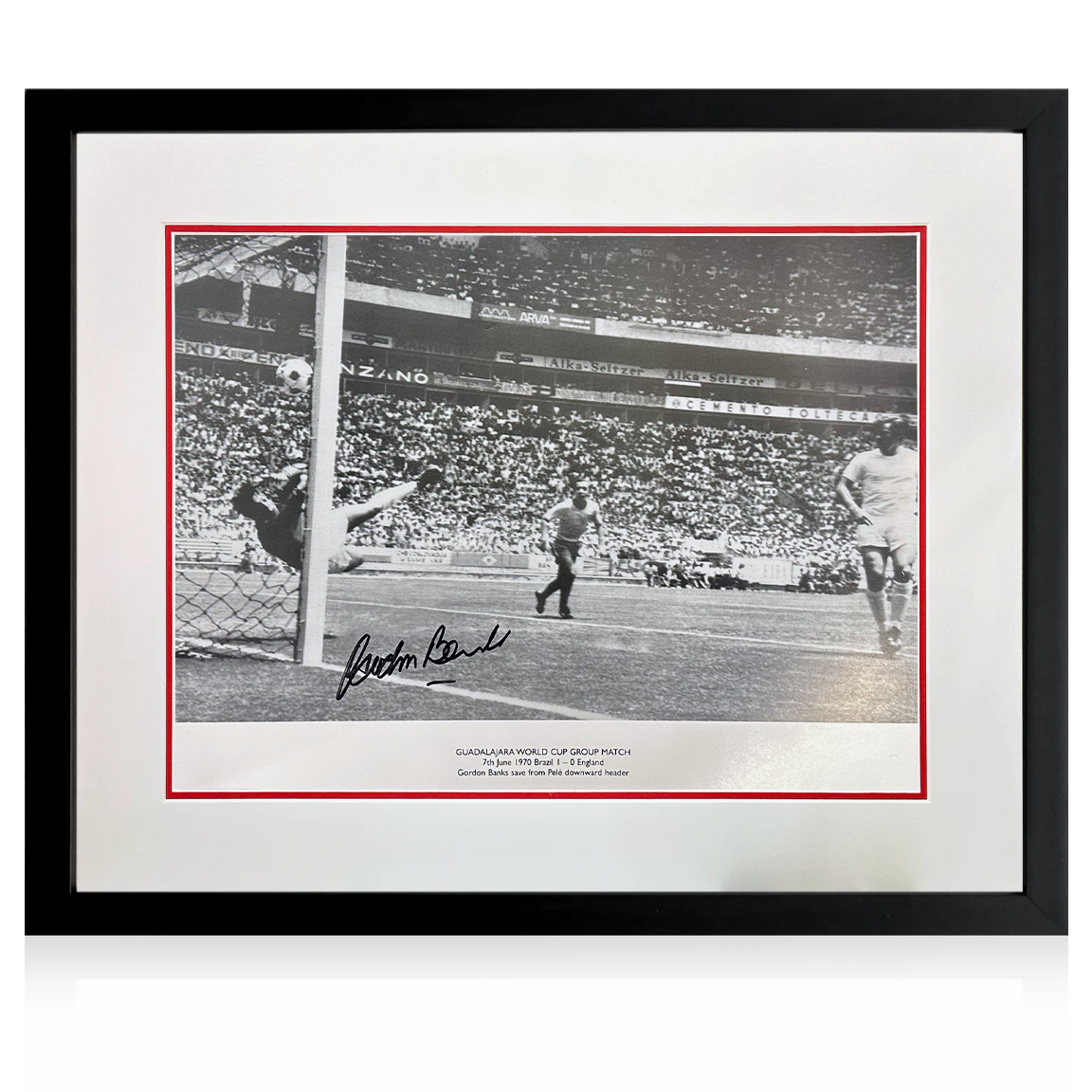 Gordon Banks Signed Greatest Save Deluxe Mount Frame