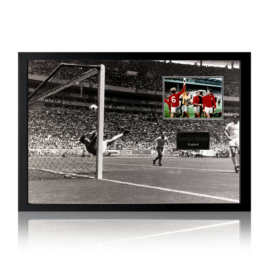 Gordon Banks Signed England Cut Iconic Frame