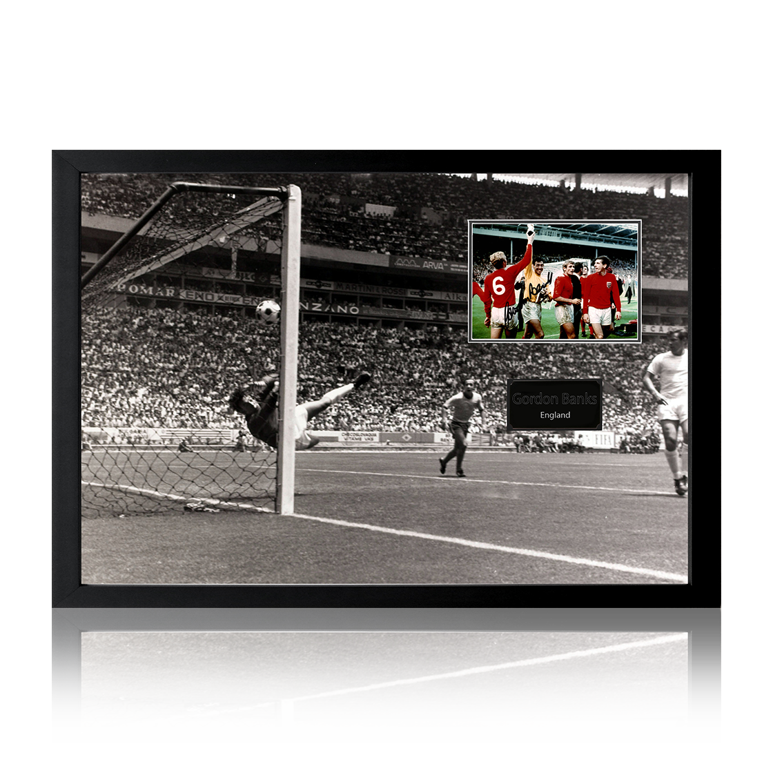Gordon Banks Signed England Cut Iconic Frame