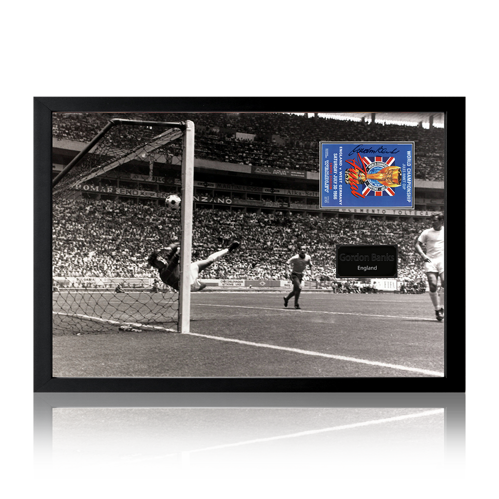 Gordon Banks Signed England Cut Iconic Frame