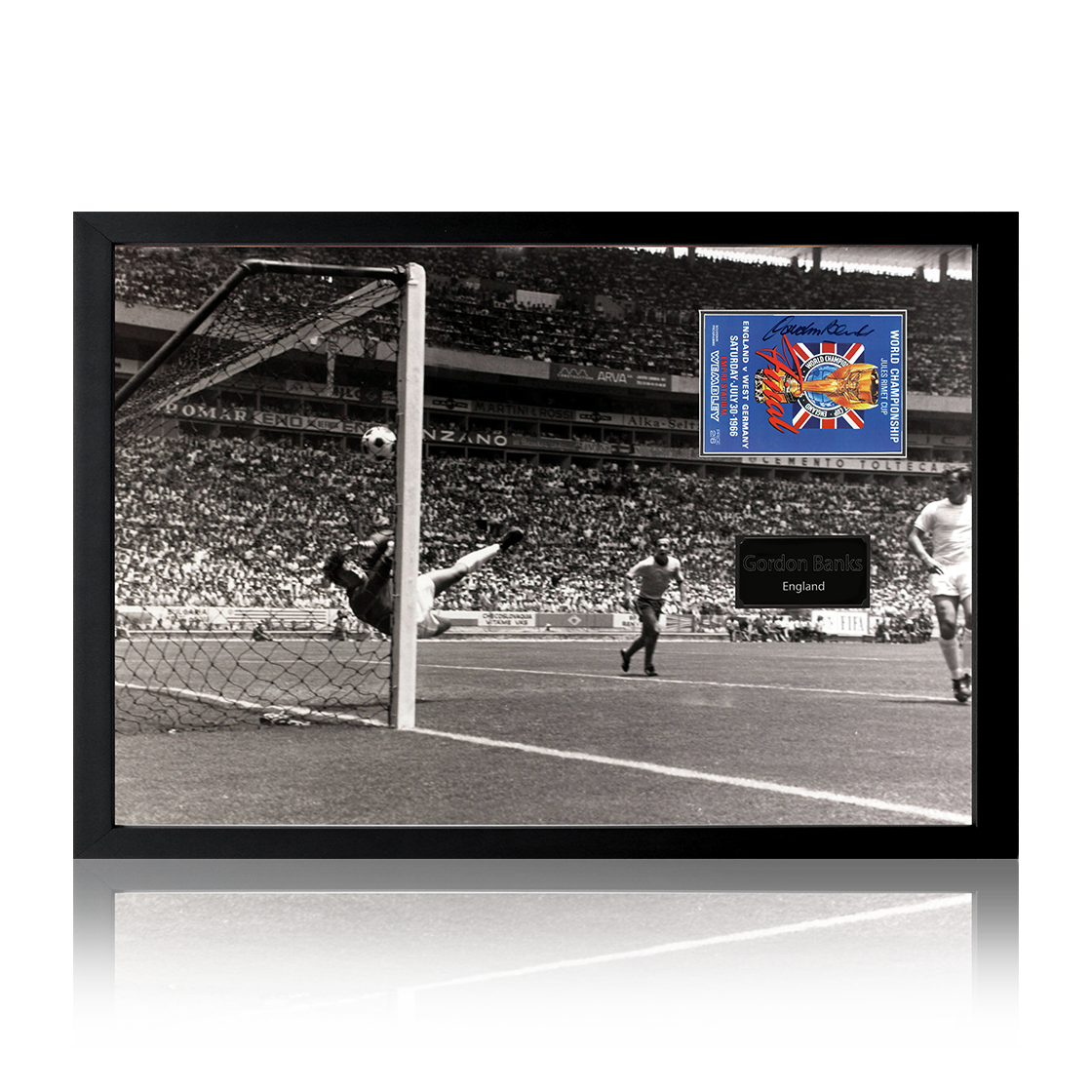 Gordon Banks Signed England Cut Iconic Frame