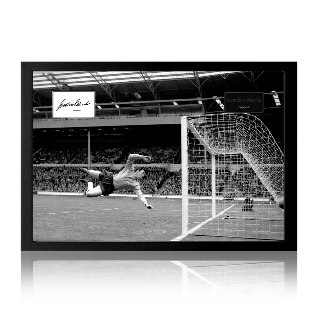 Gordon Banks Signed England Cut Iconic Frame
