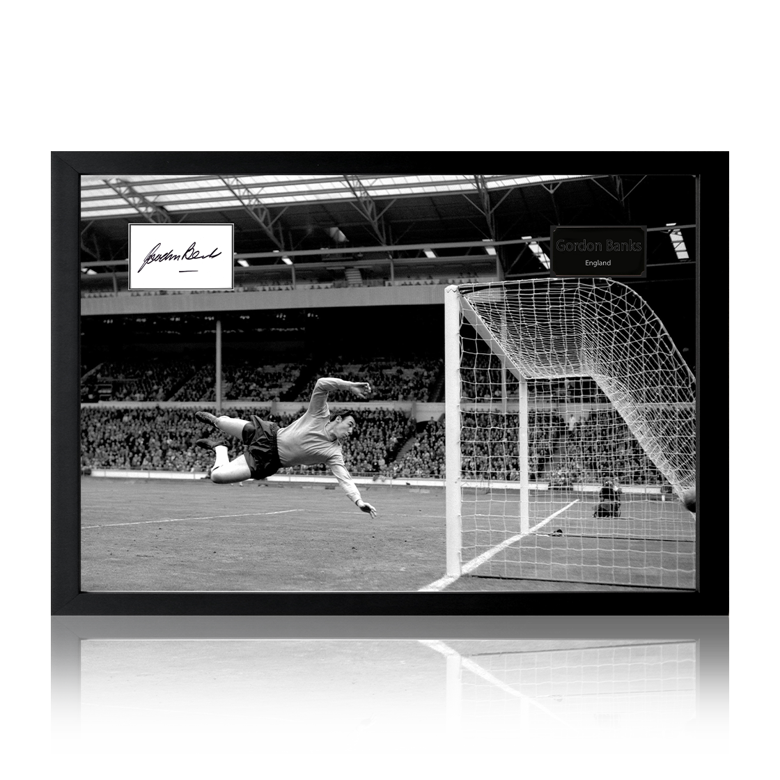 Gordon Banks Signed England Cut Iconic Frame
