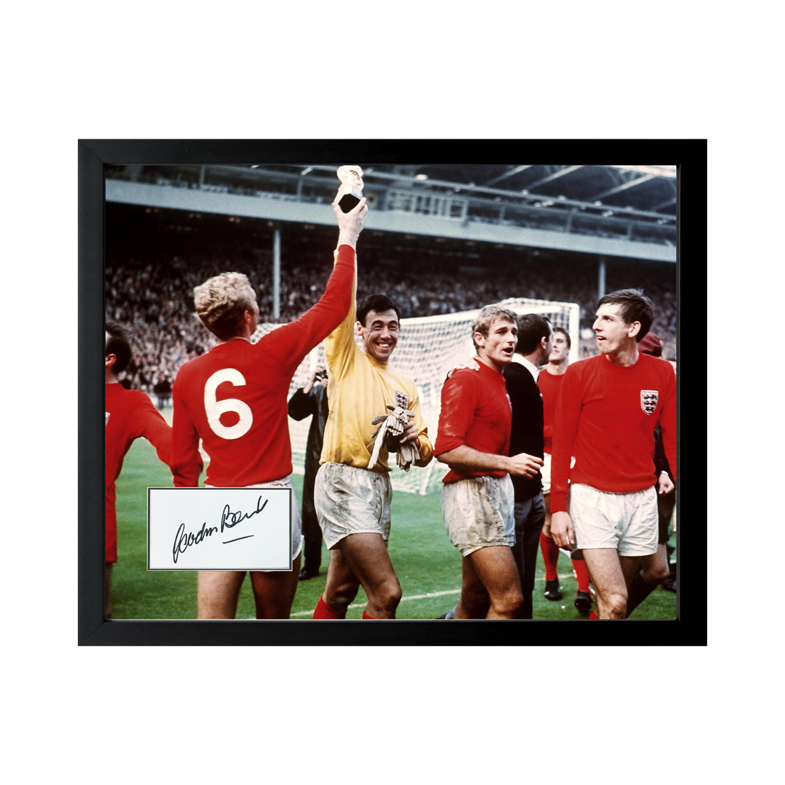 Gordon Banks Signed England Cut Deluxe Mount Frame
