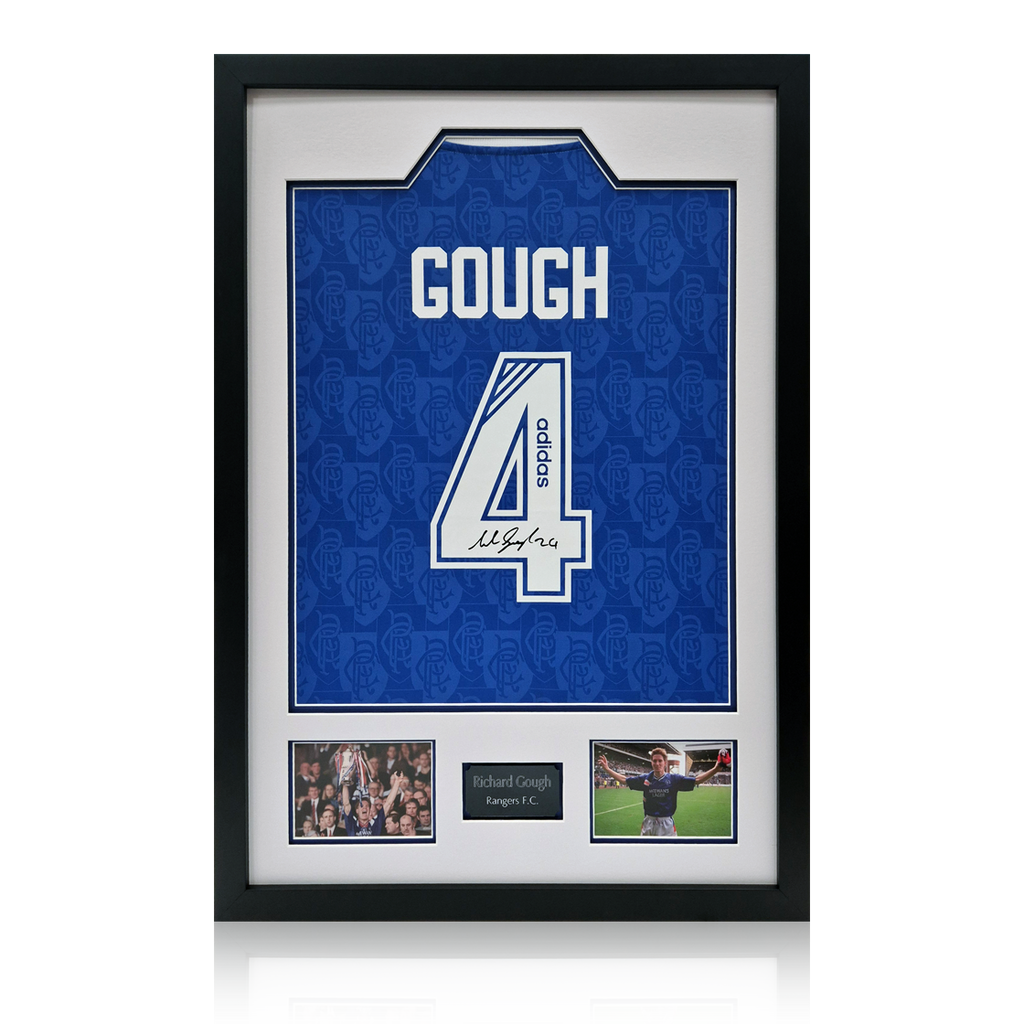 Richard Gough Signed Rangers Shirt Premium Frame