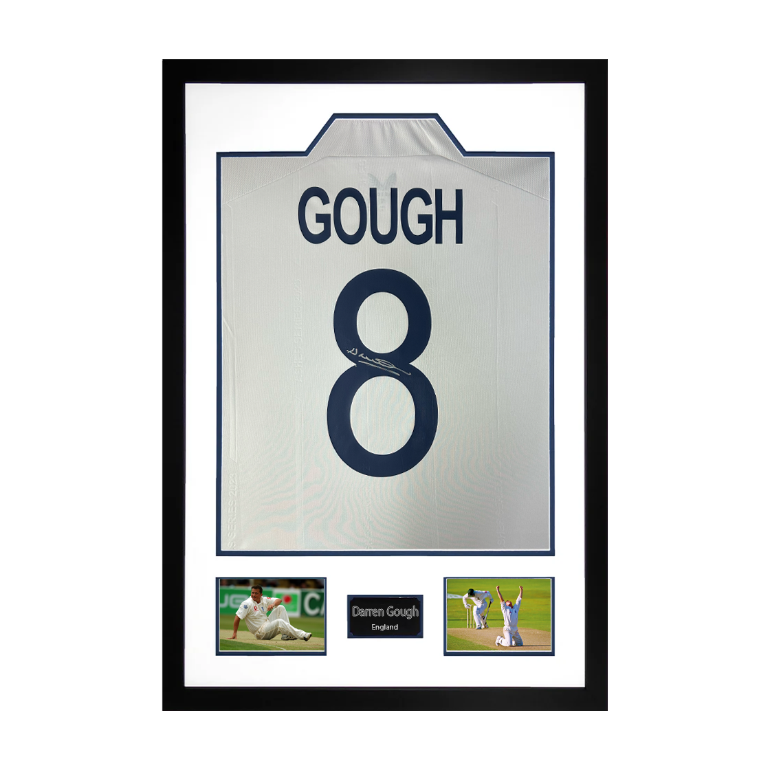 Darren Gough Signed England Cricket Shirt Premium Frame