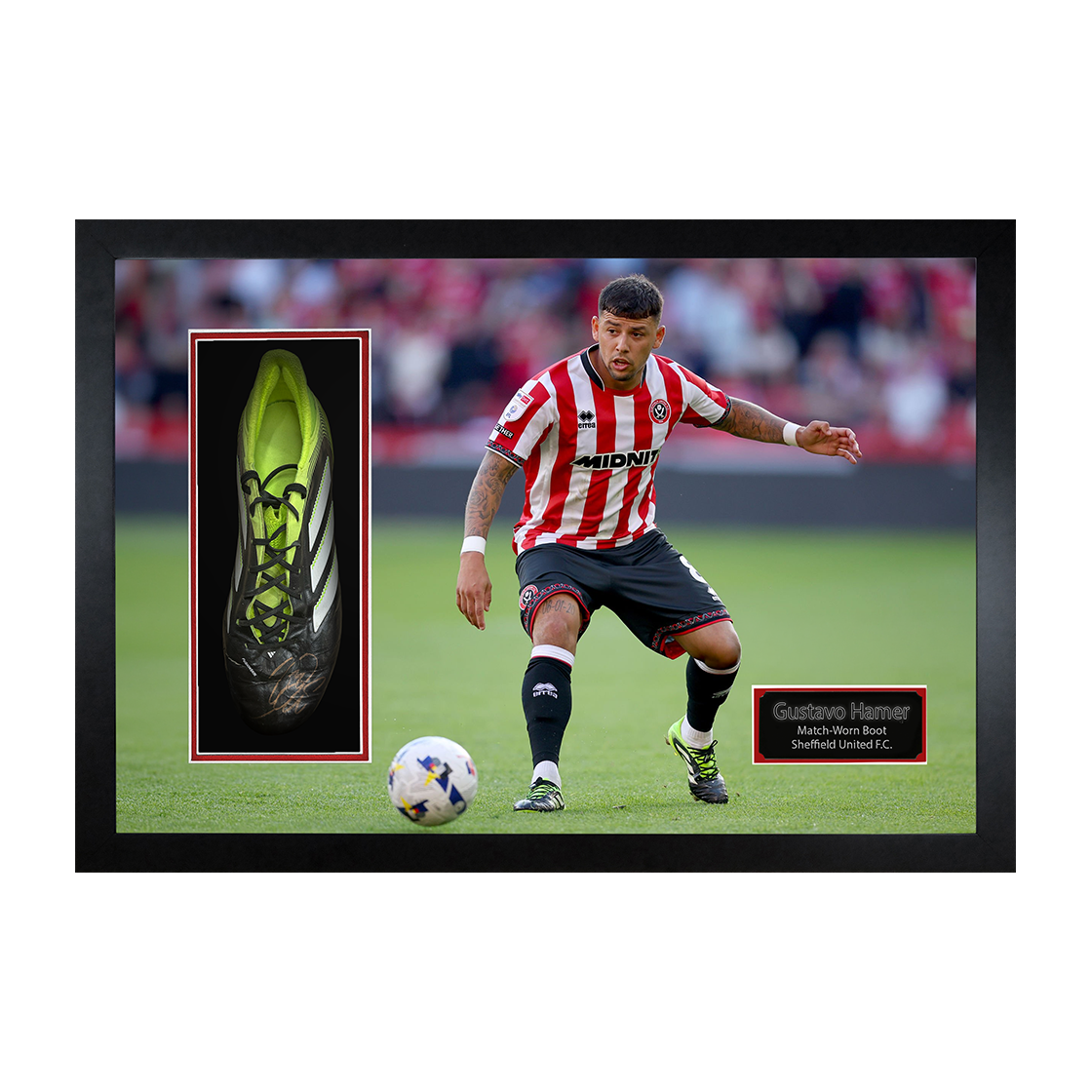 Gustavo Hamer Signed & Match-Worn Sheffield United Boot Iconic Frame #1