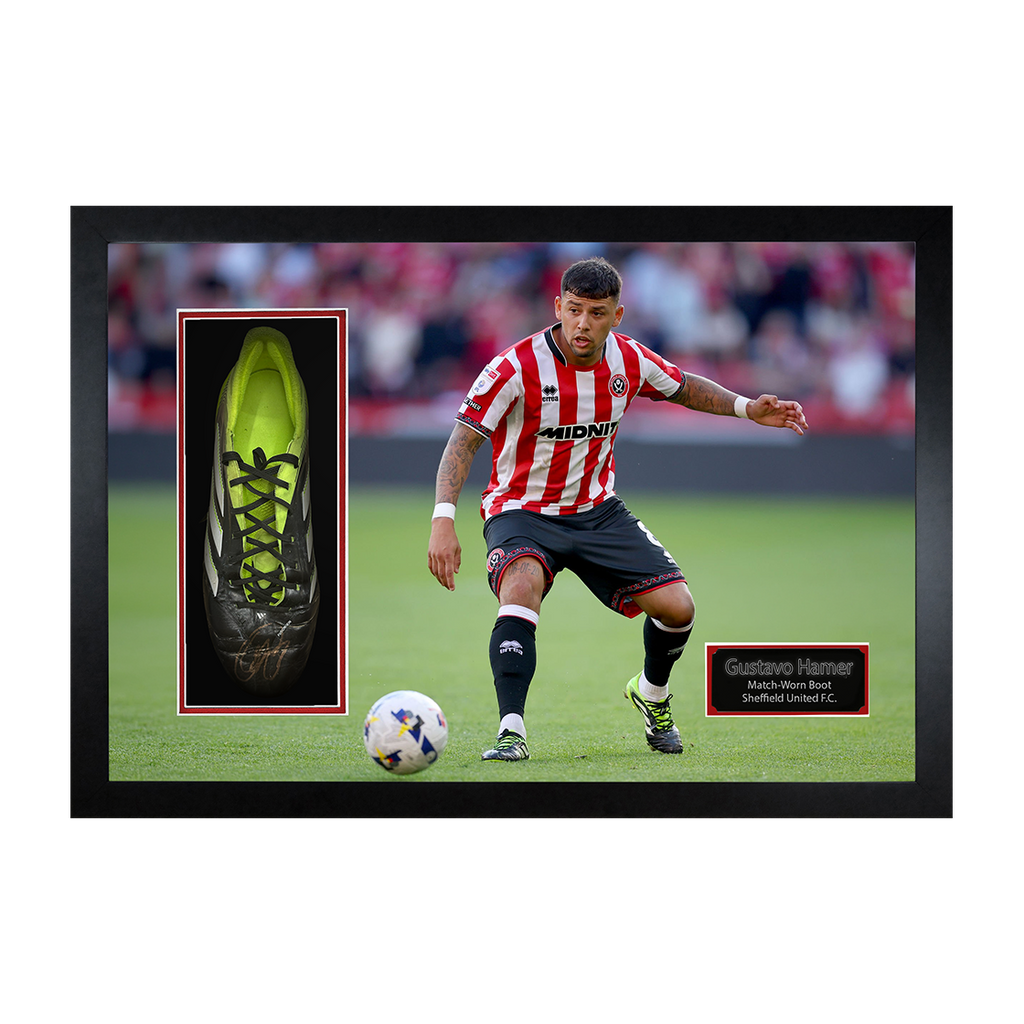 Gustavo Hamer Signed & Match-Worn Sheffield United Boot Iconic Frame #2
