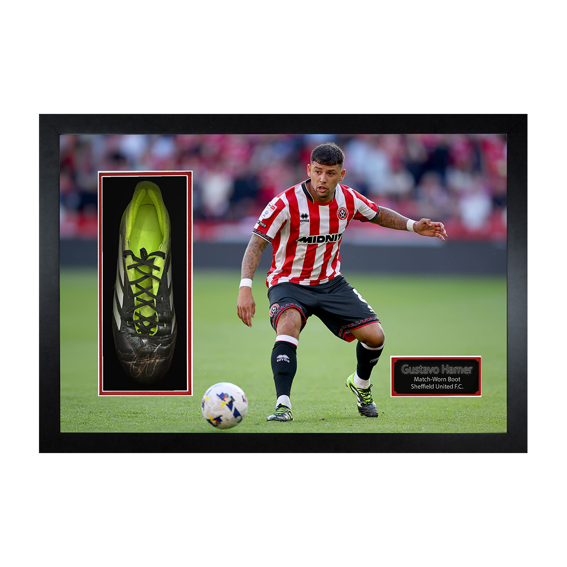 Gustavo Hamer Signed & Match-Worn Sheffield United Boot Iconic Frame #2