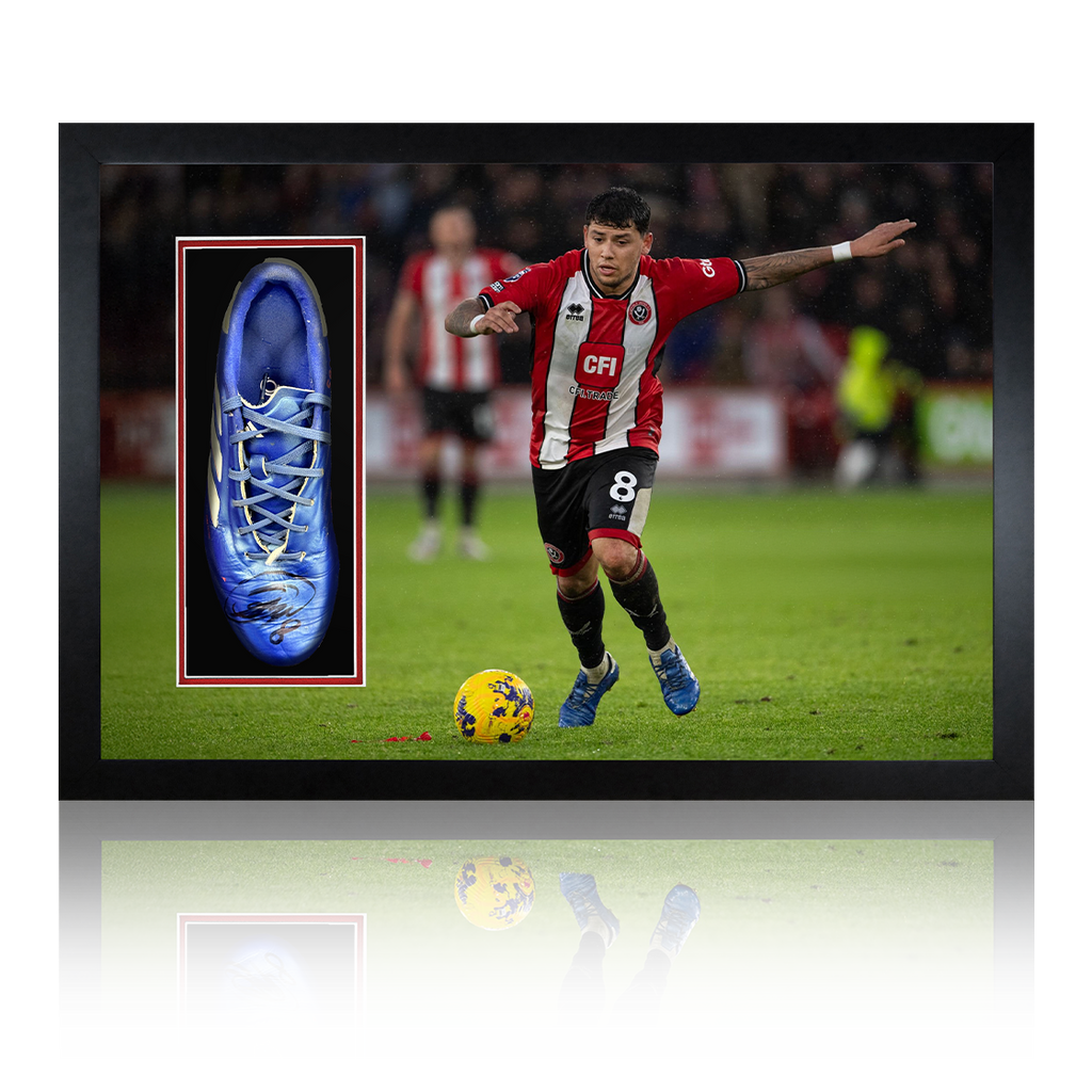 Gustavo Hamer Signed & Match-Worn Sheffield United Boot Iconic Frame #2