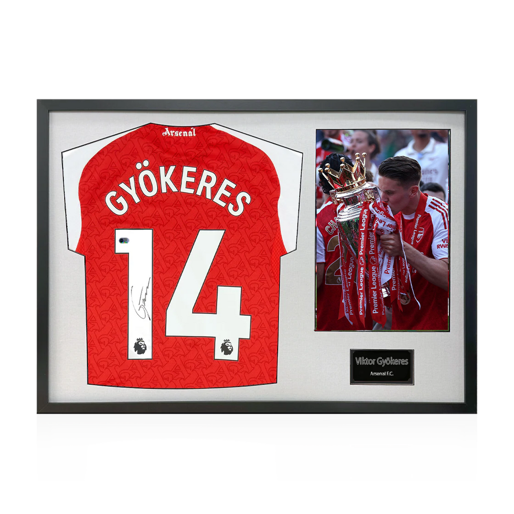 Viktor Gyökeres Signed Arsenal Champions Shirt Classic Frame (ACG Cert)