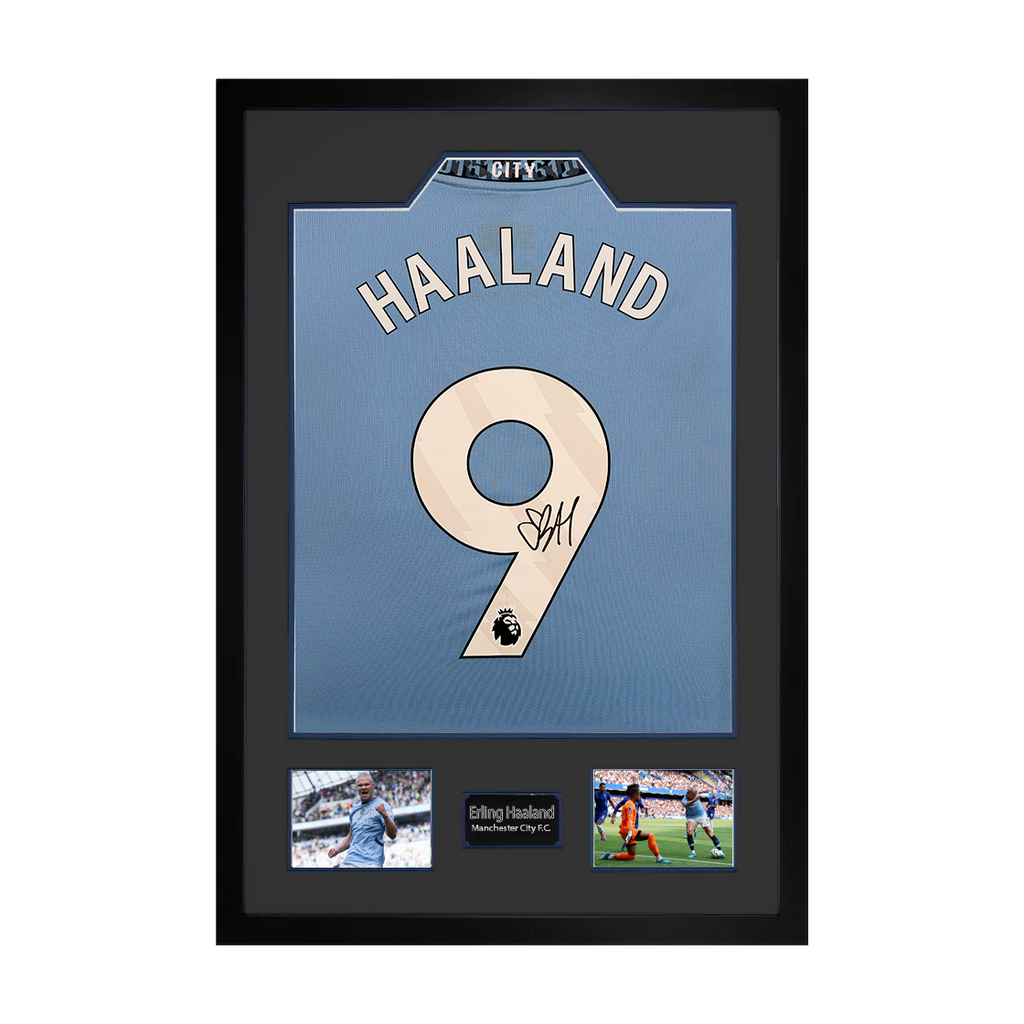 Erling Haaland Signed Manchester City Shirt Premium Frame (ACG)