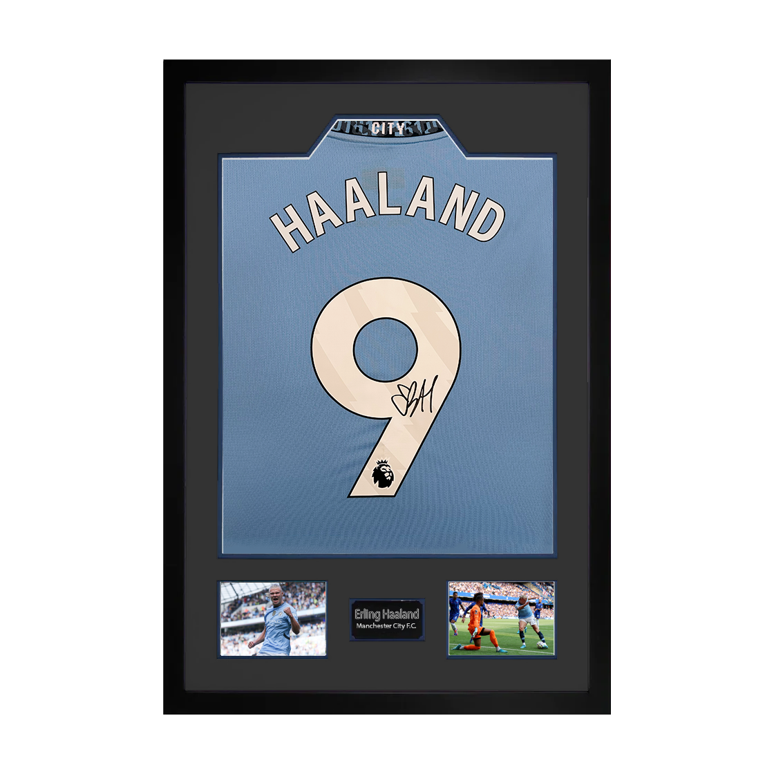 Erling Haaland Signed Manchester City Shirt Premium Frame (ACG)
