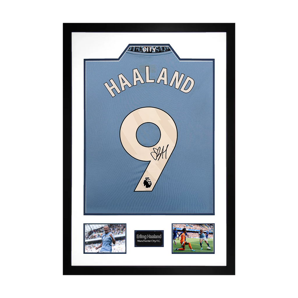 Erling Haaland Signed Manchester City Shirt Premium Frame (ACG)