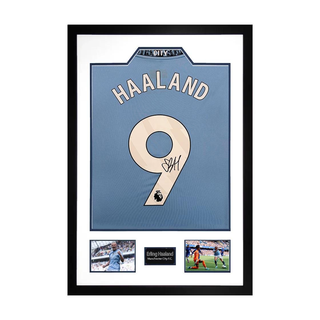 Erling Haaland Signed Manchester City Shirt Premium Frame (ACG)