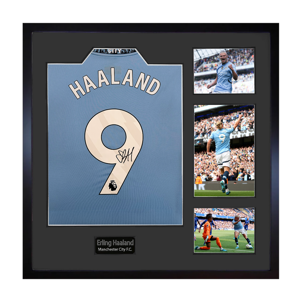 Erling Haaland Signed Manchester City Shirt Elite Frame (ACG)