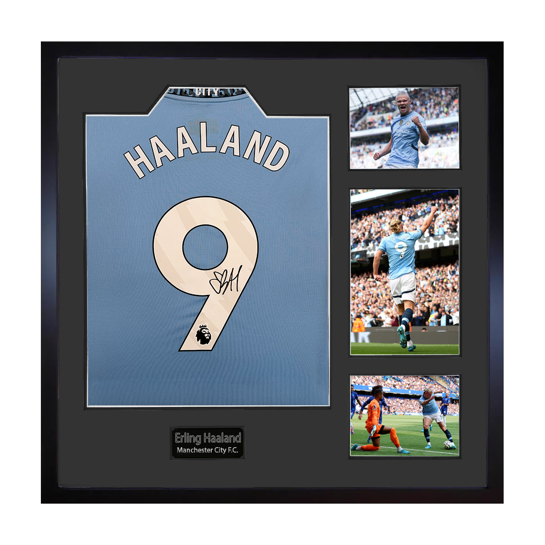 Erling Haaland Signed Manchester City Shirt Elite Frame (ACG)