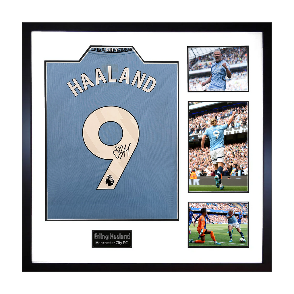Erling Haaland Signed Manchester City Shirt Elite Frame (ACG)