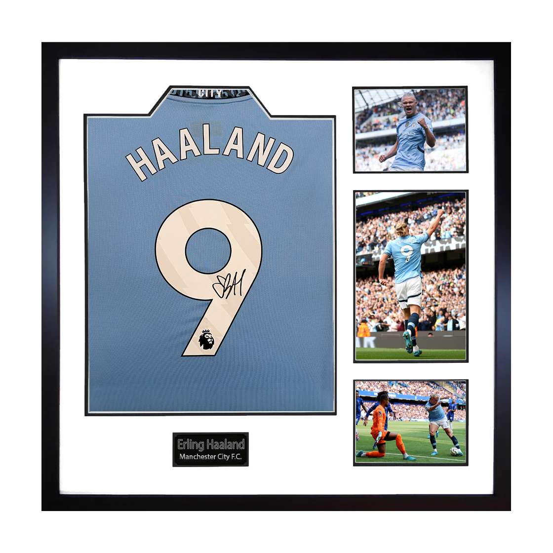 Erling Haaland Signed Manchester City Shirt Elite Frame (ACG)