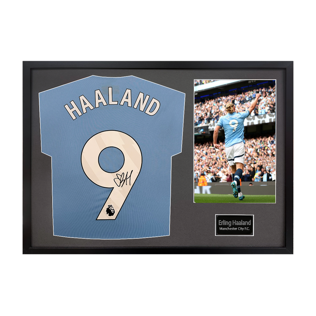 Erling Haaland Signed Manchester City Shirt Classic Frame (ACG)